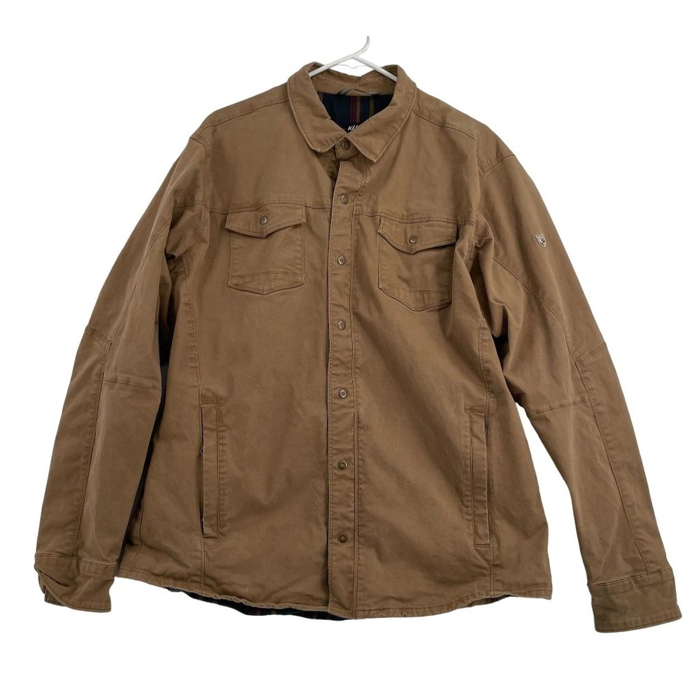 Kuhl Generatr Flannel Lined Shirt Jacket Shacket Men's Size XL Tan